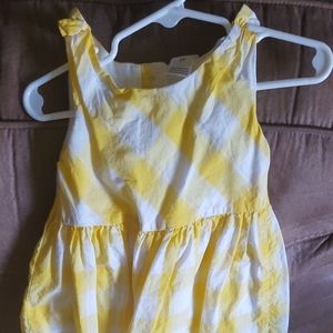 Oshkosh yellow white checkerboard summer dress 2T